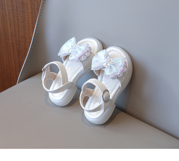 Sandali per ragazze 2024 primavera/estate nuova moda baby water diamond edizione coreana fiocco principessa suola morbida scarpe da ballo_voghion.com