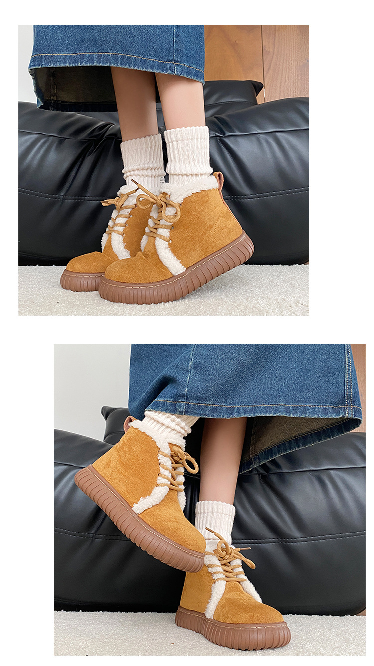 2023 m. žiemos nauji, stori apatiniai šilti odiniai kailiniai, integruoti sniego batai_voghion.com