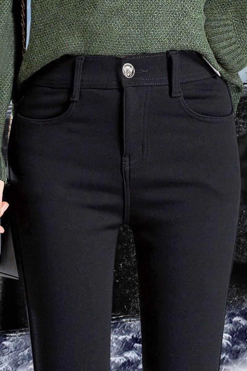 加绒打底裤女外穿秋冬季新款黑色加厚保暖棉裤高腰紧身小脚裤