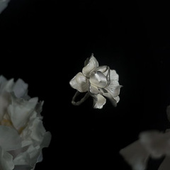 新しい中国式の神秘的な花の指輪の女性の清冷感の個性の立体の花卉の設計の気質は口を開けてリングを調節することができます。