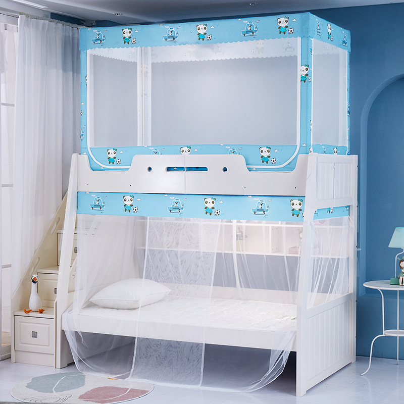 Bunk Bed Mosquito Net 1.2m Upper and Lower Bunks Trapezoidal 1.5m High and Low Bed 1.35m Double-Layer Kidsren's Bed Home Bunk Bed
