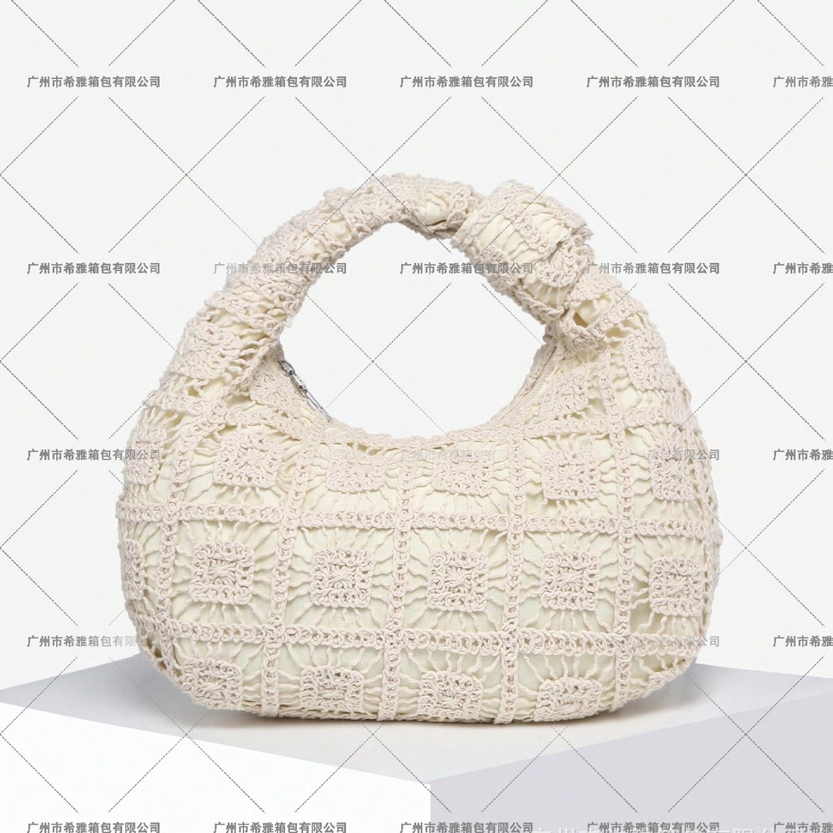 Women's Retro Simple Casual Leopard Print Bohemian Hippie Hollow Out Single Shoulder Underarm Baguette Bag - Thumbnail 3