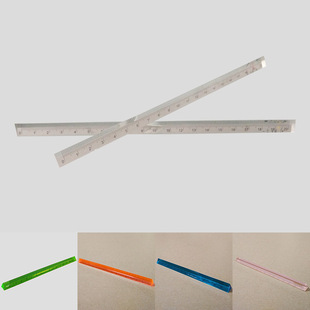Transparent Acrylic Triangle Rod Ruler Plexiglass Equal Side Waist Triangle Strip Colorfulful Student Ruler Factory Processing