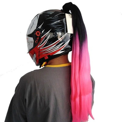 Helmet Decoration Braid Helmet: Motosiklet dəbilqələri - black-red-gradient-color