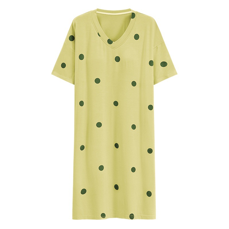 Camisón de mujer modal verano con almohadilla en el pecho media manga de media longitud estilo coreano fresco camisón de ropa para el hogar más tamaño