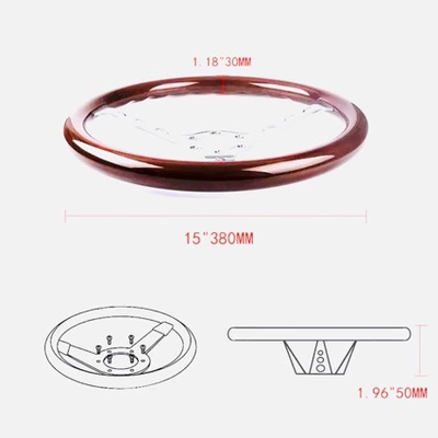 Steering wheel 6-Hole Peach Wood Vintage Car