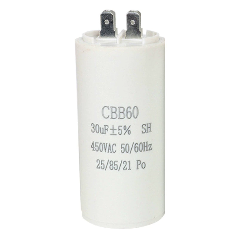 Пленочный конденсатор CBB60 малой мощности, серия с двойной металлической вставкой, для водяных насосов с пластиковым корпусом, популярный за рубежом.