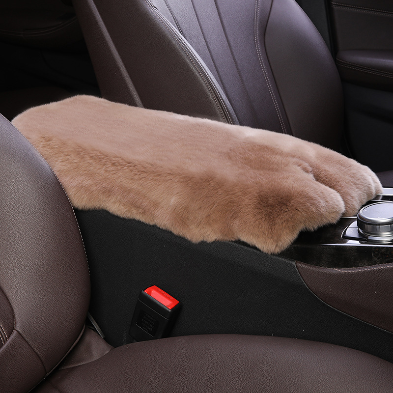 Style Universal, Universal Armrest box pad - khaki-high-quality-whole-rex-rabbit-skin