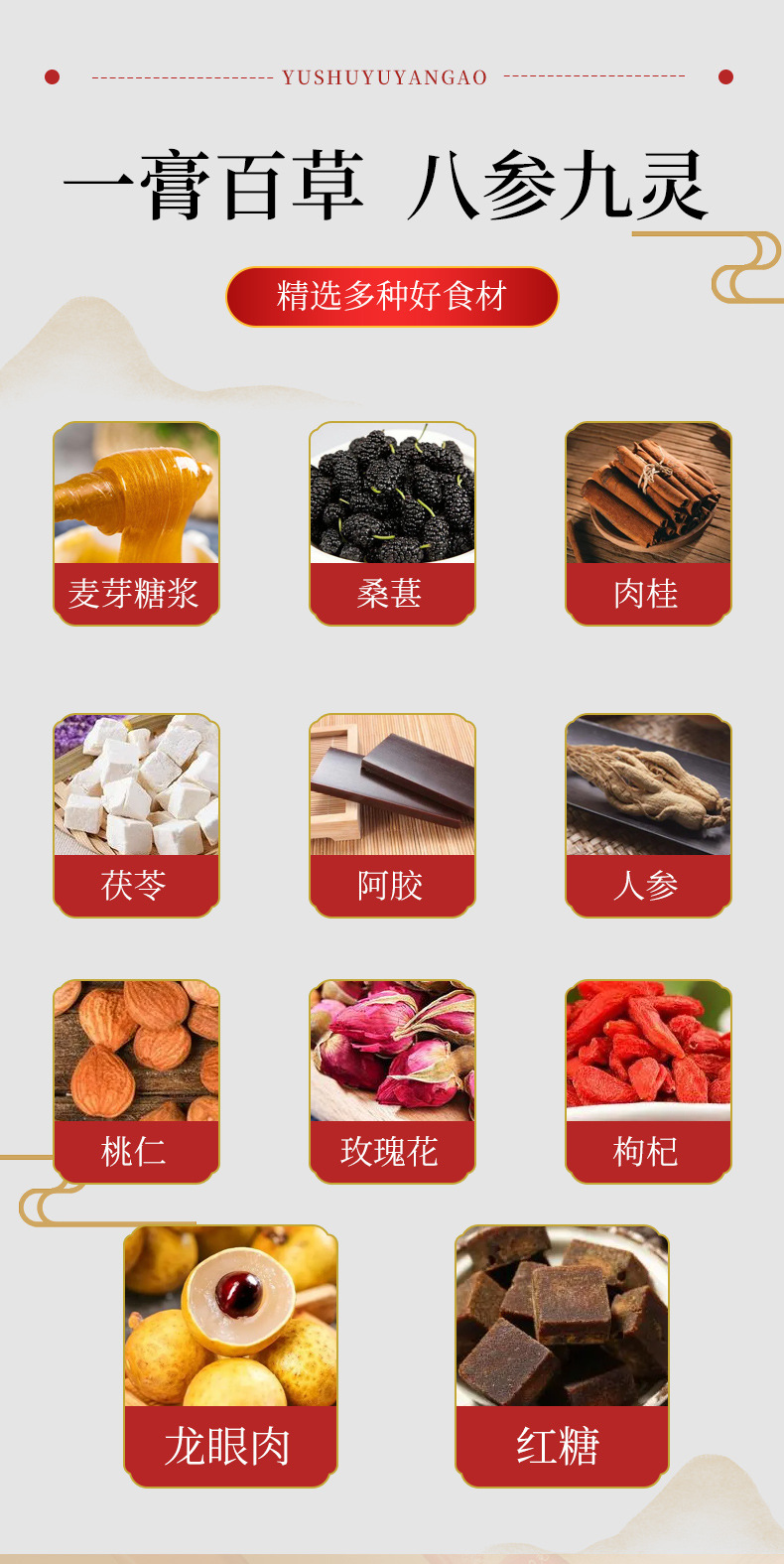 Shuyue Yuyan Gao — Traditional Herbal Wellness Paste with Rose, Goji, Longan & Ejiao overview