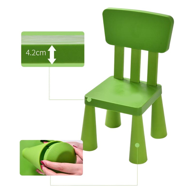 Children's Backrest Chair Thickened Household Stool Dining Chair Baby's Small Bench Kindergarten Children's Plastic Early Education Toys