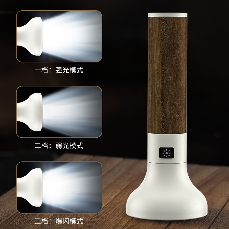 Luz de enfoque fijo transfronterizo retro linterna estética USB recargable linterna de aleación de aluminio salida de reflector linterna pequeña