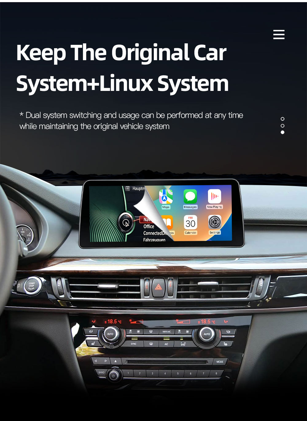 Suitable for Bmw X5 F15 Car-Mounted Intelligent Central Control Large-Screen Navigation All-In-One Machine Carplay Audio and Video Player