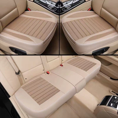 universal car seat cushion, Four Seasons Pad - warm-rice-rear-three-seat-linen