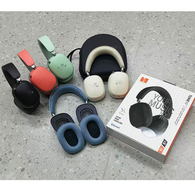 Cross-Border New Model Anc Magnetic Over-Ear Headphones Wireless Bluetooth Detachable Earcups Noise-Cancelling with Leather Case Suitable for Jbl