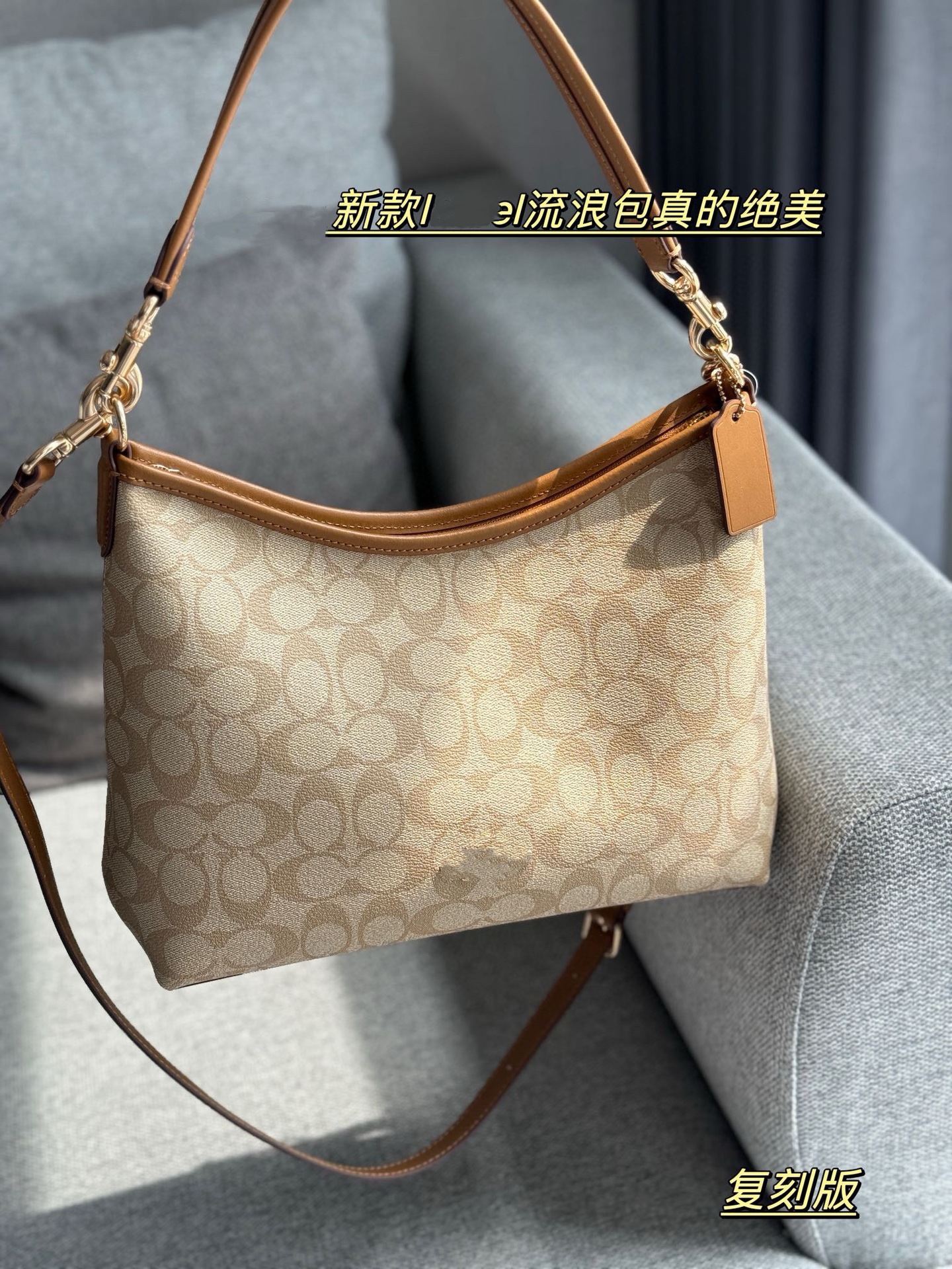 new hobo bag versatile cowhide flower version letter underarm bag crossbody bag texture messenger bag