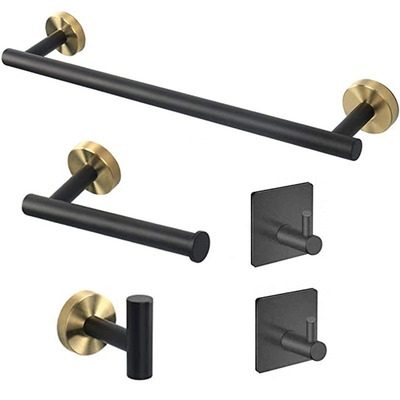 加工定做 304不锈钢纸巾架浴室5件套毛巾架单杆卫生间毛巾杆套装|ms