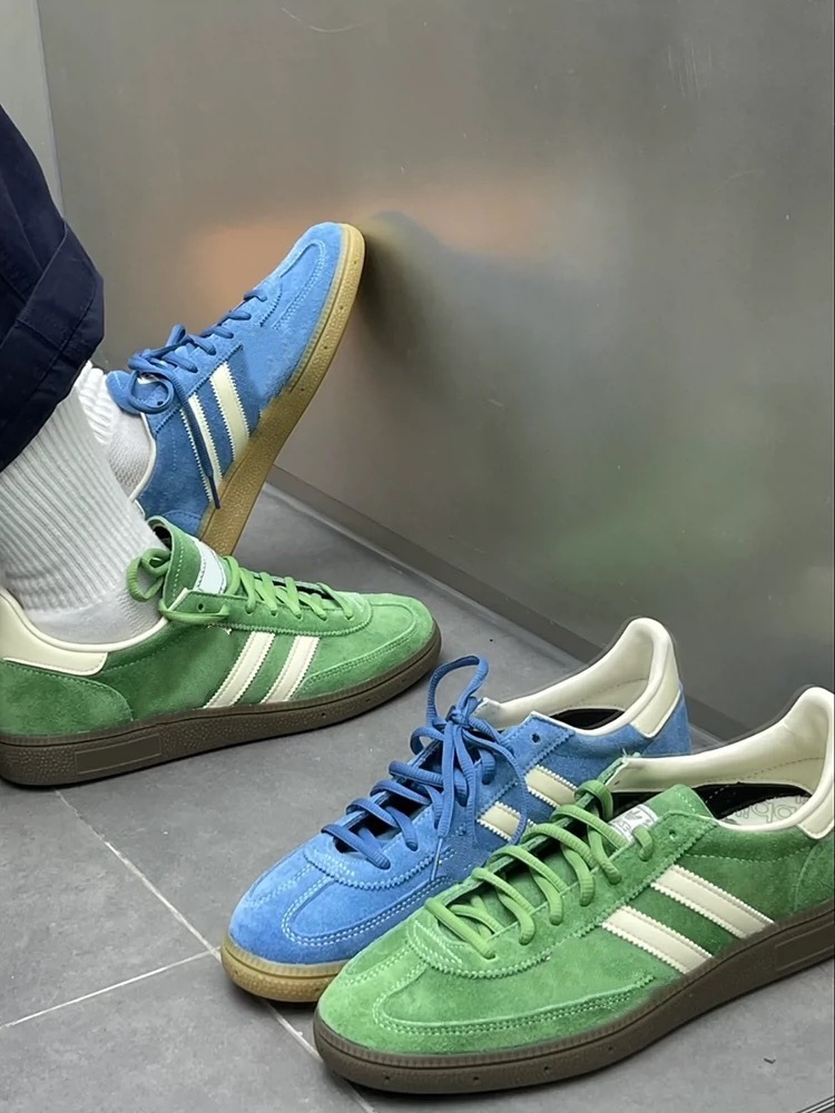 Blue classic German training round toe lace up casual sports versatile flat bottomed Forrest Gump shoes_voghion.com