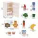 Doll House Mini Furniture Miniature Model Kitchen Scene Miniature White Refrigerator with Food Play House Toys