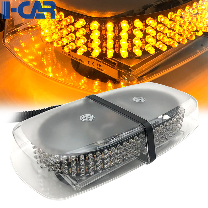 Luz estroboscópica LED ámbar para techo de coche mini barra corta de advertencia rotatoria 240LED