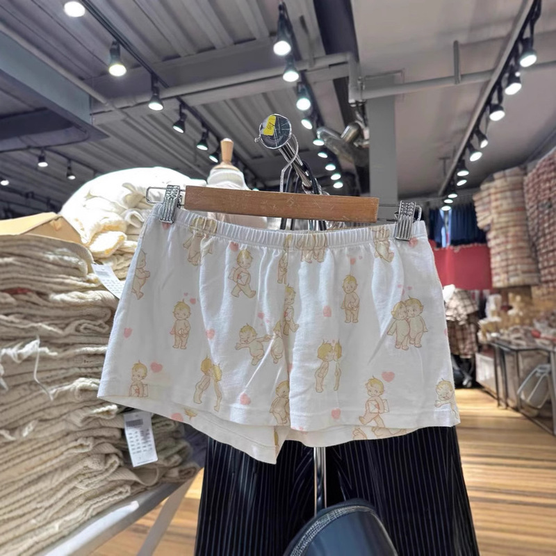 BM style love angel shorts elastic waist home pants bm new American style loose slim casual sports pants