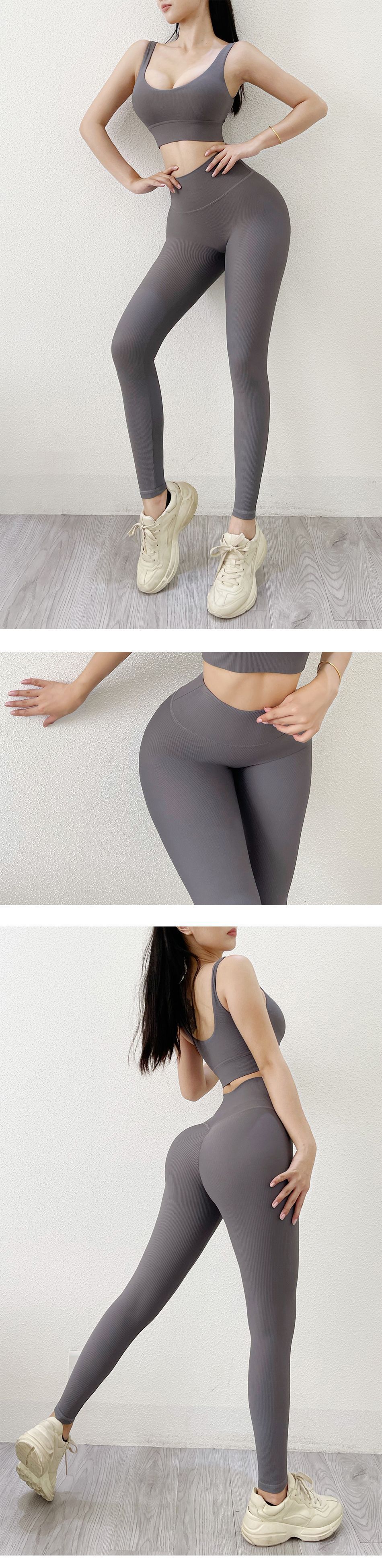 Solid Color High-Waisted High Stretch Yoga Leggings NSXER107579