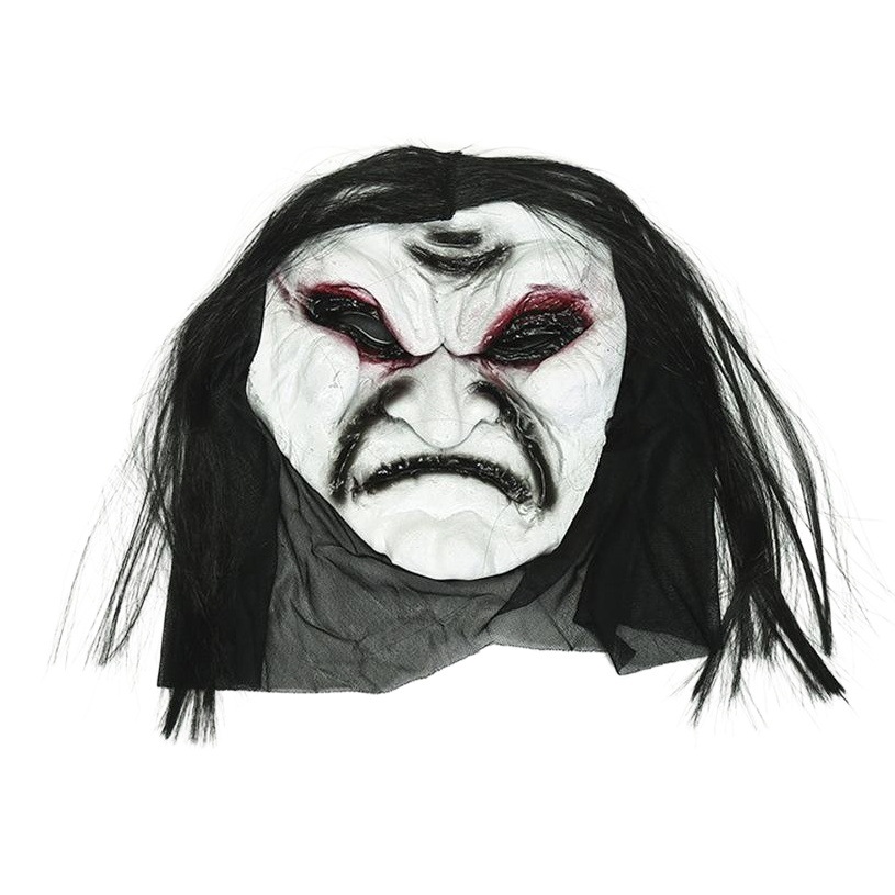 Halloween Zombie máscara fantasma Festival horror máscara mascarada horror Zombie pelo largo paño negro máscara de sangrado