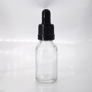 Spot 15ml transparent essence oil bottle round bottle 18 teeth anti-theft cap high white material sub-bottling essence bottle