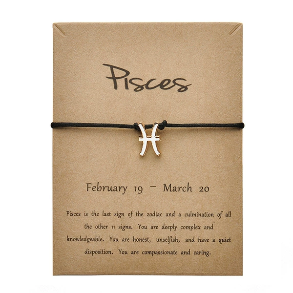 Pisces black silver bracelet