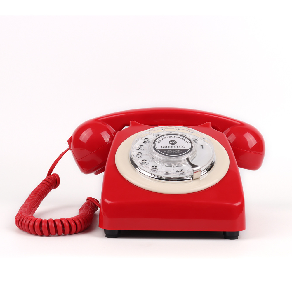 Teléfono retro con grabación de audio, teléfono para mensajes en bodas y fiestas, grabadora de mensajes para teléfono fijo, teléfono doméstico al por mayor, estilo antiguo