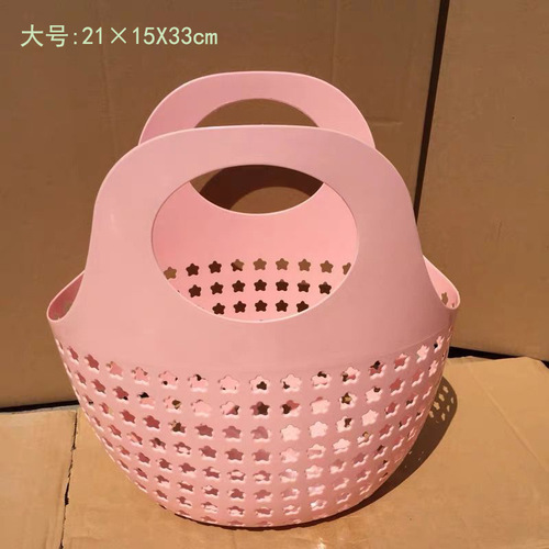 Home portable basket bathing vegetable and fruit storage basket desktop soft plastic hollow wash storage basket thickened