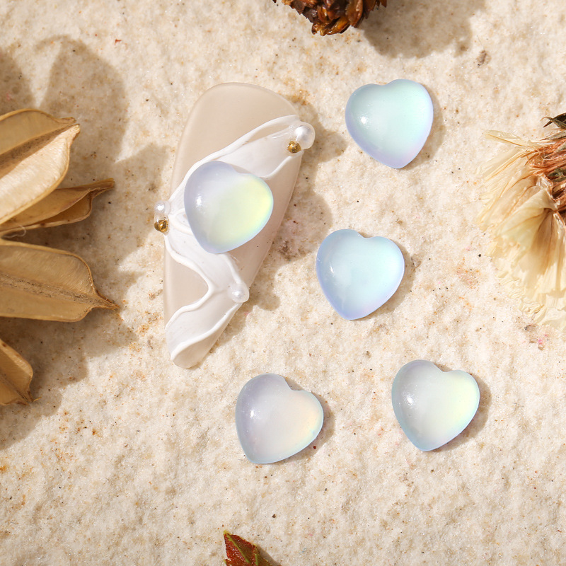 복숭아 하트 블루 7.8*7.8mm