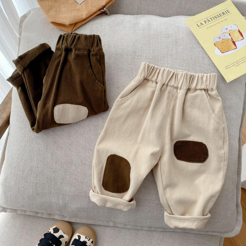 子供用カジュアルズボン春と秋の薄いタイプの男の子の純綿のゆったりした長ズボンの子供の赤ちゃんの韓国版の洋風の服装のズボン|undefined