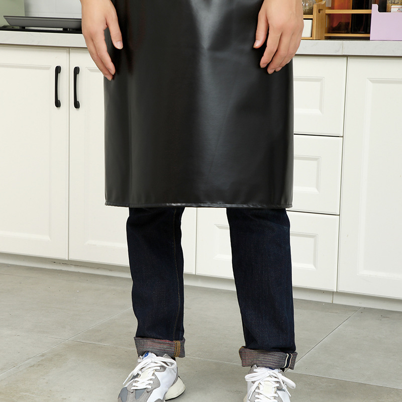 Duende de cuero PU chaleco personalizado delante de cuero chaleco hombre y mujer impermeable a prueba de aceite cocina gruesa de la suciedad