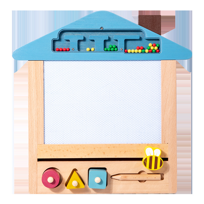 Tablero de dibujo para niños de madera tablero de graffiti de escritura magnética color hogar borrable niños niño 3 años bebé juguetes