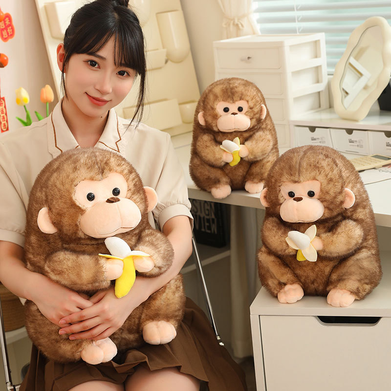 Bonito mono de oro muñeca juguete de peluche orangutan muñeca mango muñeca tela muñeca zodiacal regalo mono image 2
