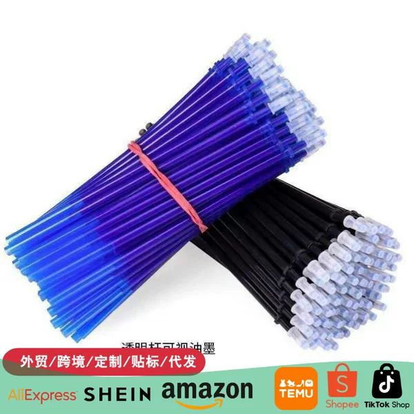 Factory Direct sales grinding easy to wipe heat erasable refill student calligraphy practice erasable pen gel pen Mo easy to eliminate crystal blue carbon black
