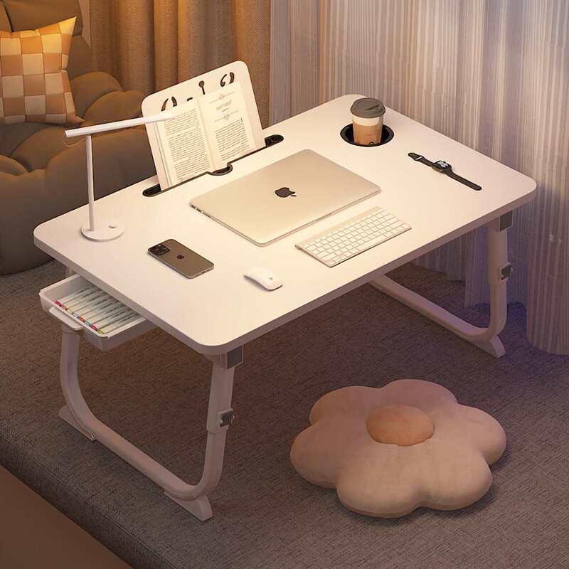 Folding Small Desk for Bed, Adjustable Height Folding Table, Extra-Large Small Table for Bay Window, Dormitory Student Computer Desk Folding Small Desk for Bed, Adjustable Height Folding Table, Extra-Large Small Table for Bay Window, Dormitory Student Computer Desk