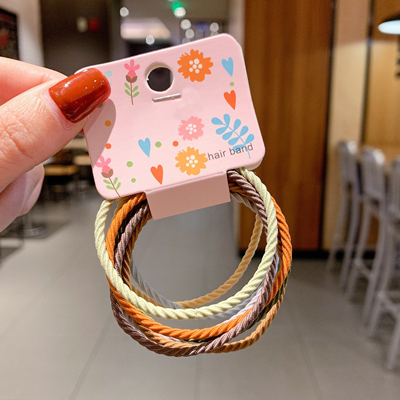 6-pieza de la muchacha lindo básico lazo-up pequeña banda de goma Internet celebridad ins Mori pelo banda cuerda de pelo Corea del Sur simple