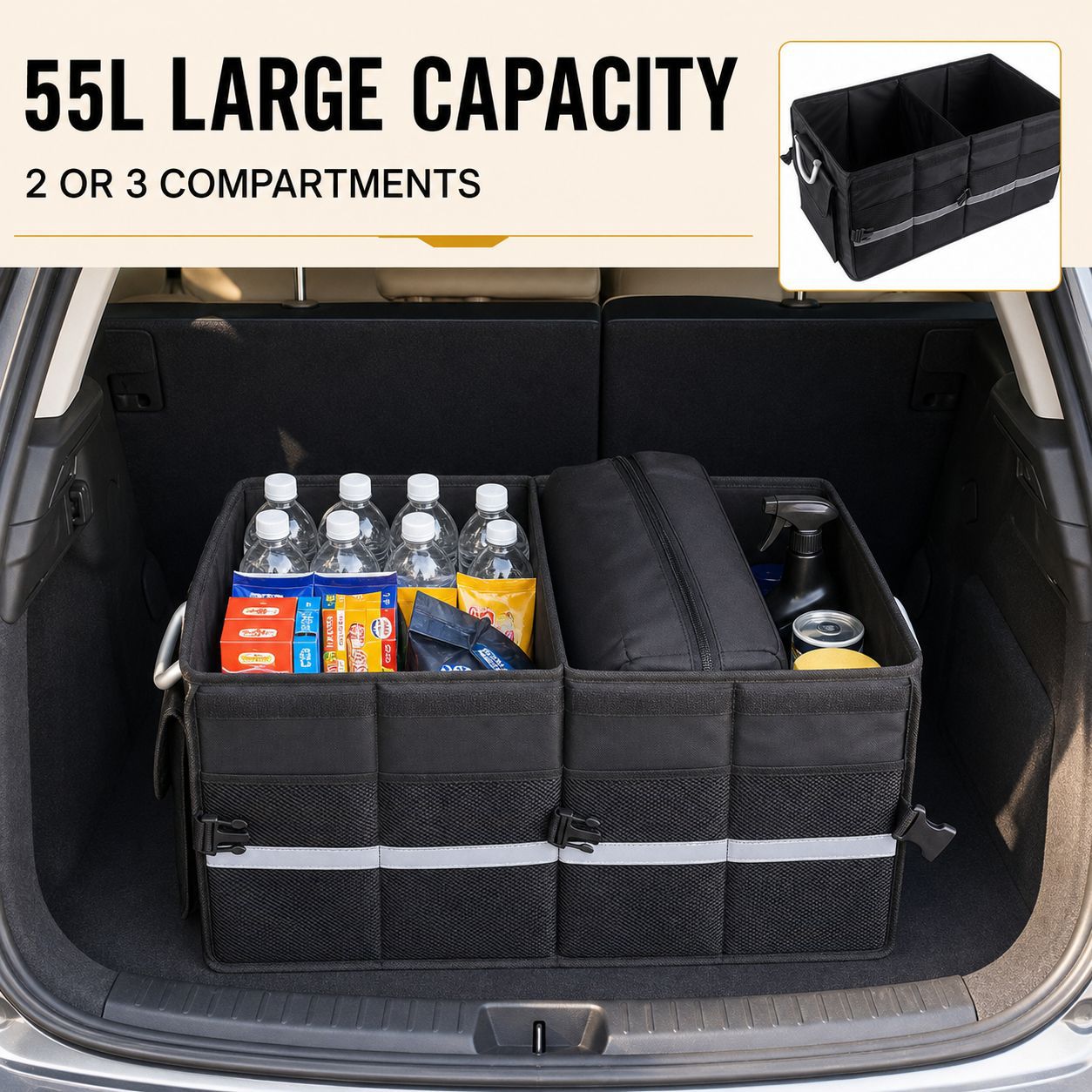 Car trunk storage box Large Capacity car folding storage box Oxford fabric car rear storage box