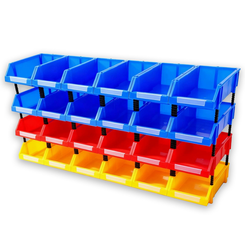 Caja de piezas de boca oblicua de plástico caja de elemento combinado caja de almacenamiento estante caja de material de tornillo accesorios Caja de Herramientas