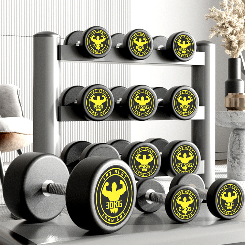 Puro acero mancuerna fitness hombres hogar fijo recubierto de goma PEV4050KG pares traje combinación gimnasio USO COMERCIAL