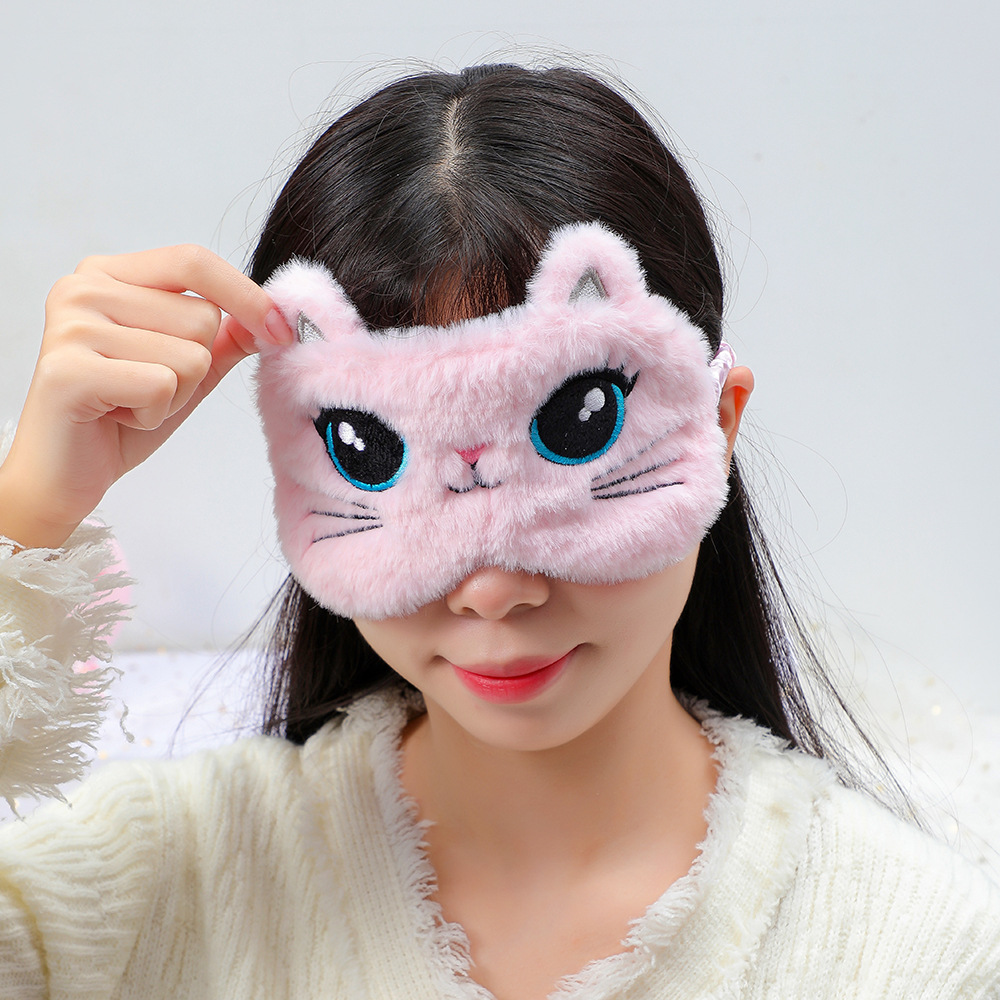 Cute Cat Plush Eye Mask display picture 6