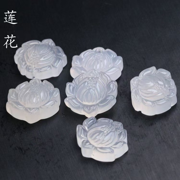 天然白玉髓祥云如意锁吊坠玛瑙平安锁玉石玉器挂件吊坠直播货源|undefined