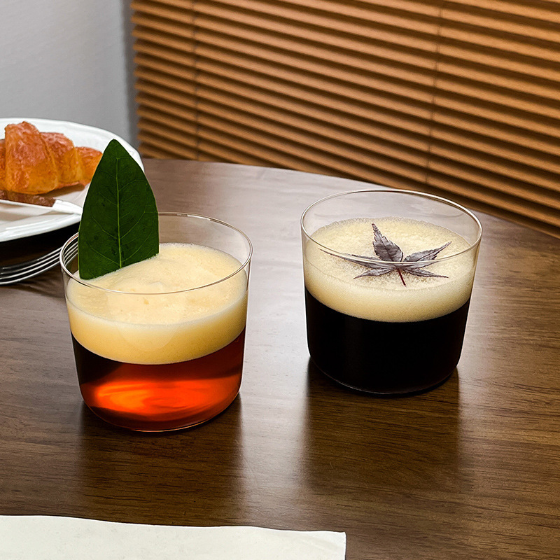 Taza de café con latte simple taza de té taza de cóctel taza de bebidas frías taza de café de vidrio de boca ancha taza de café de hielo ligero americano