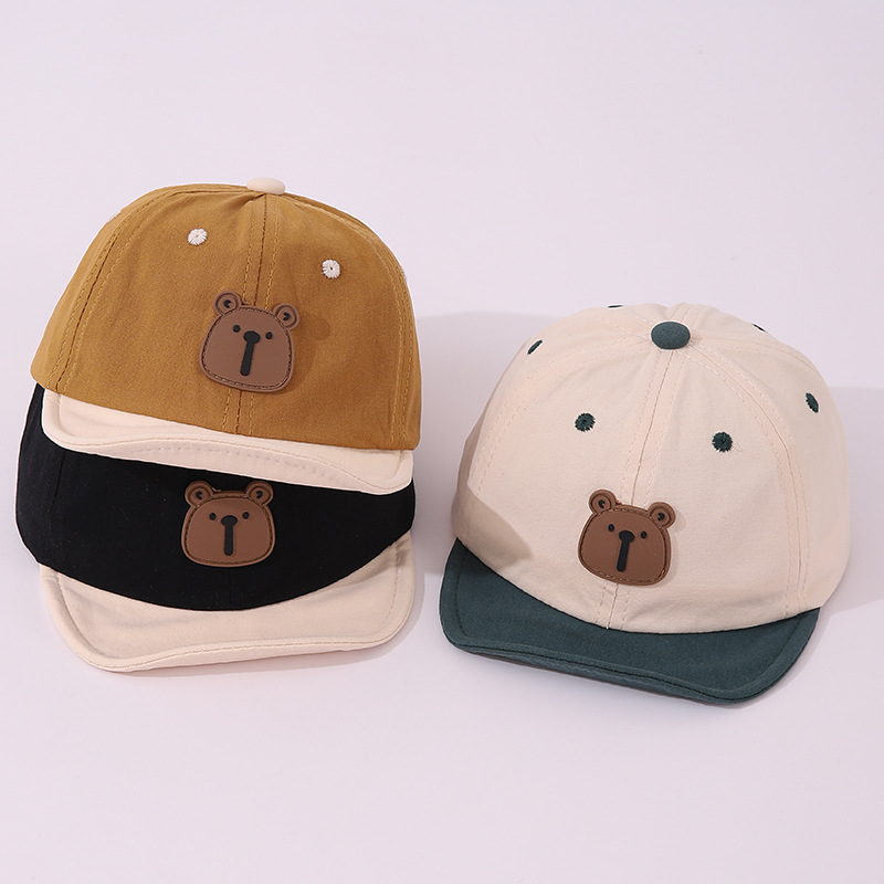 Sombreros para bebés primavera y otoño delgados sombreros de lengua de pato de dibujos animados coreanos para niños y niñas sombreros de béisbol protectores solares de bisel suave