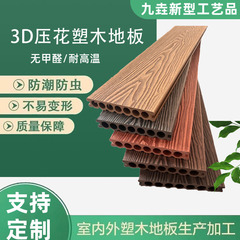 特別価格の屋外のプラスチックの木の床の丸い穴の3dのエンボスの木のプラスチックの床の桟道のベランダの庭園の工事は防腐して滑り止めます。
