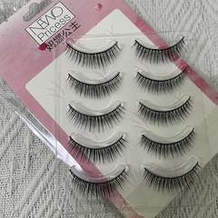 3D假眼睫毛5對日常自然仿真淡妝交叉濃密卷翹廠家直供媽生睫短款
