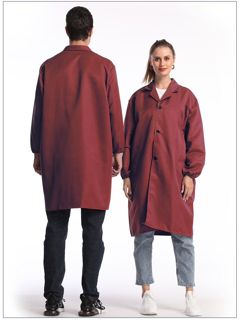 Los fabricantes producen ropa de trabajo de protección laboral a prueba de polvo de la sala de camiones de manga larga de una pieza ropa de trabajo de abrigo azul