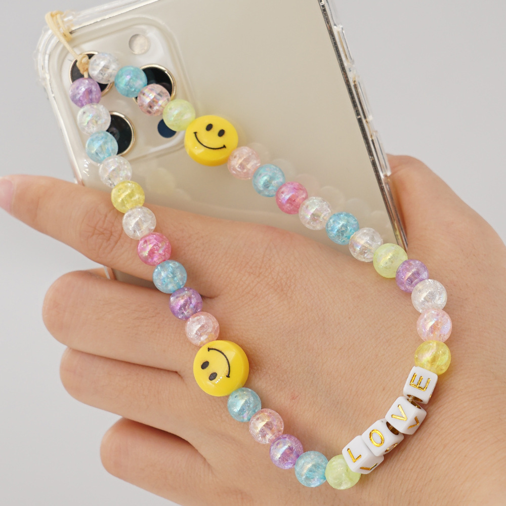 Ethnic Style Letter Heart Shape Smiley Face Soft Clay Mobile Phone Chain display picture 1