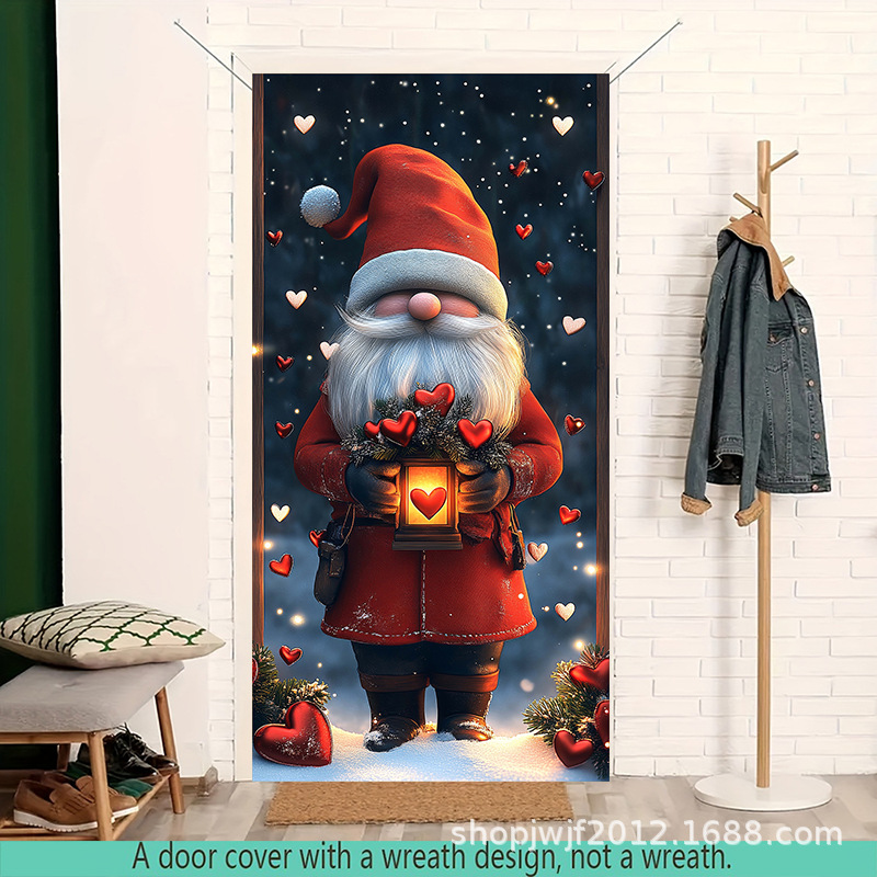 TEM Amazon transfronterizo nueva decoración de la cubierta de la puerta de Navidad rojo Santa Claus regalo cubierta de la puerta ambiente festivo fiesta